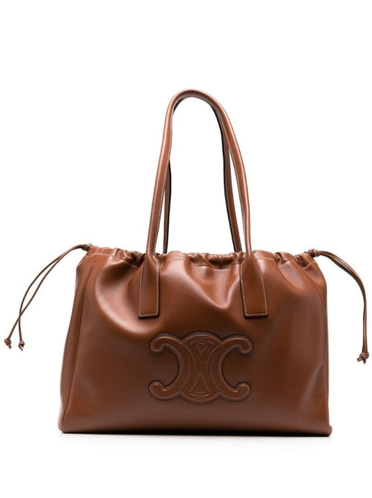 Brown Cabas Triomphe Leather Tote Bag
