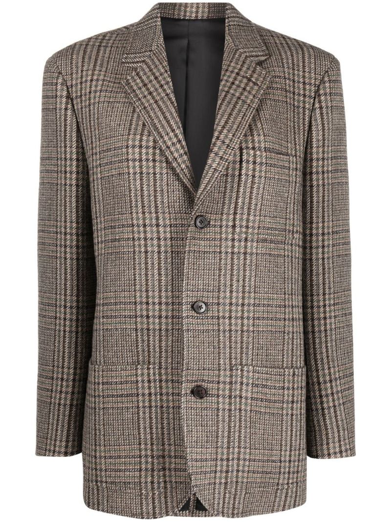 Brown Check Pattern Blazer