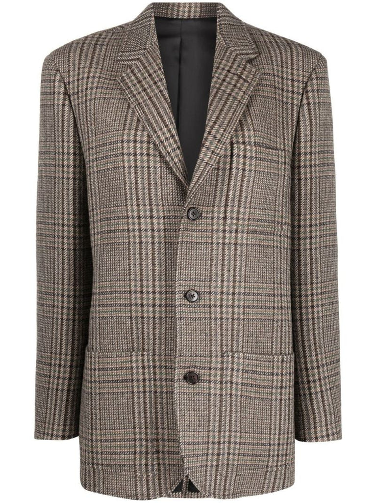 Brown Check Pattern Blazer