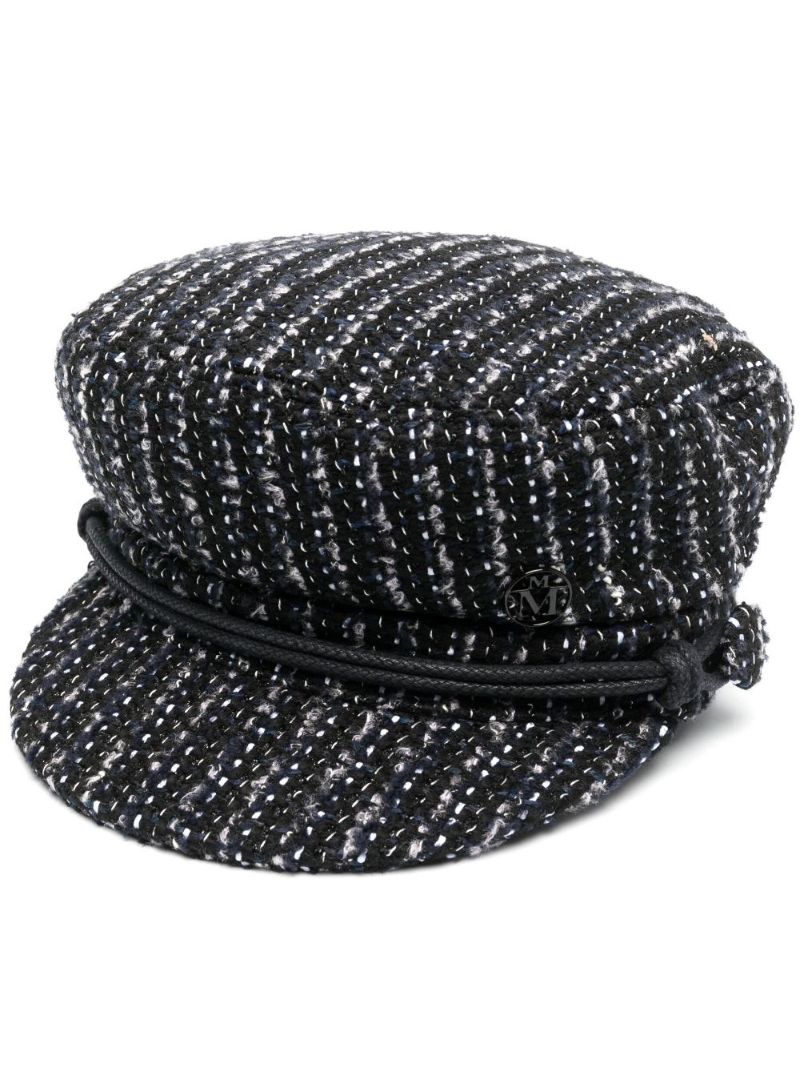 Black New Abby Tweed Baker Boy Hat