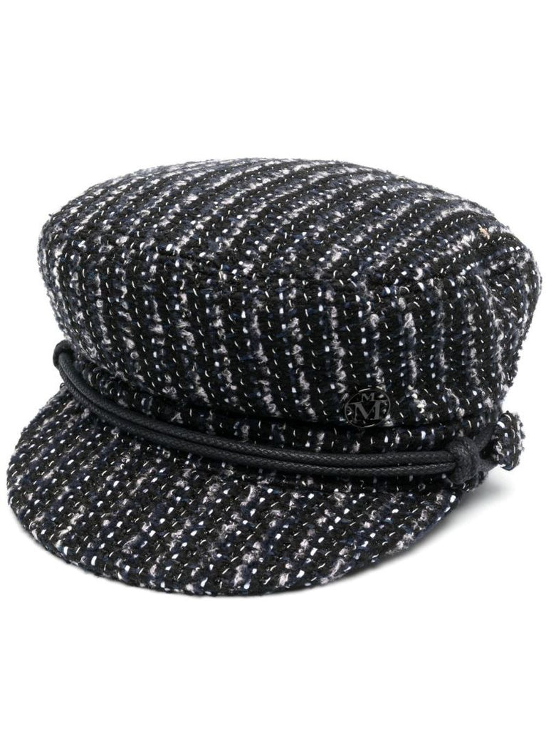 Black New Abby Tweed Baker Boy Hat