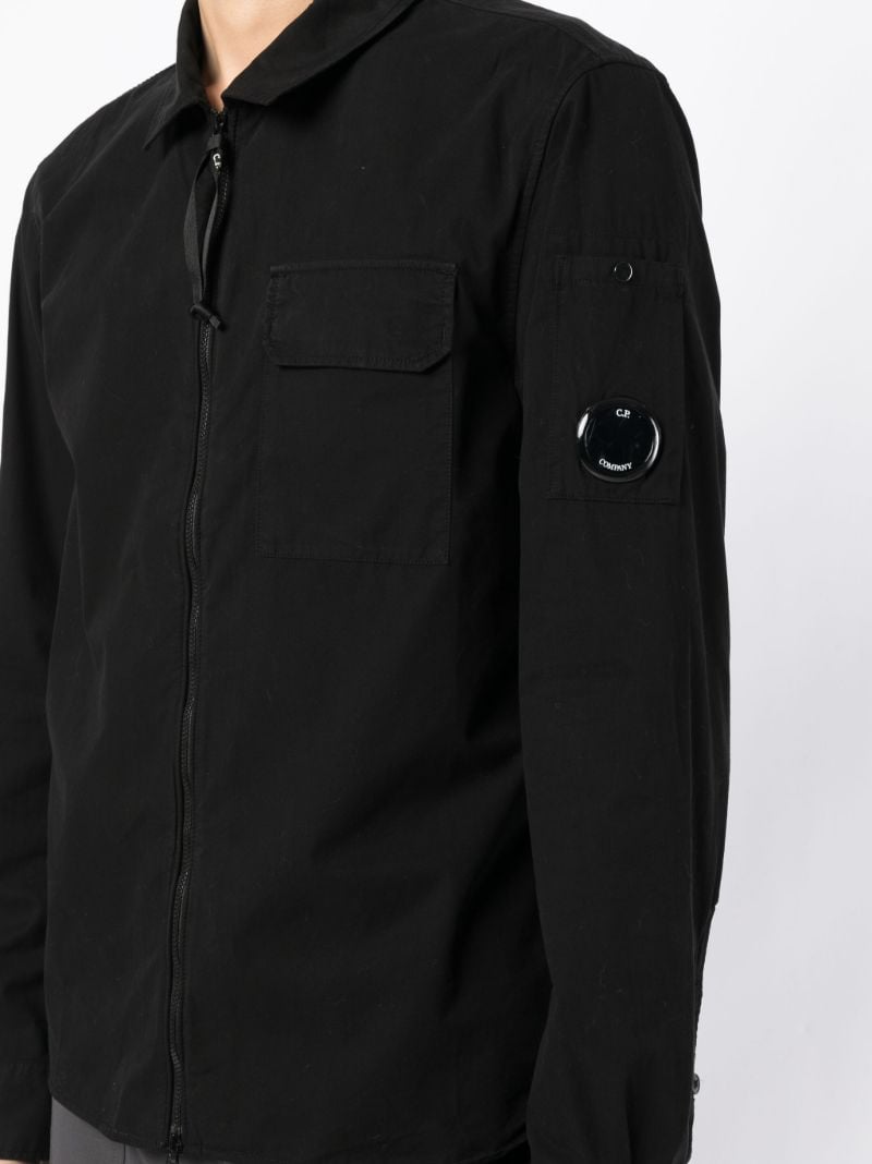 Black Cotton Gabardine Overshirt