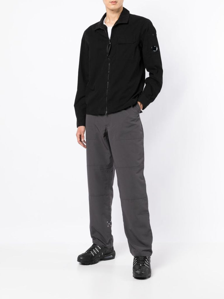 Black Cotton Gabardine Overshirt