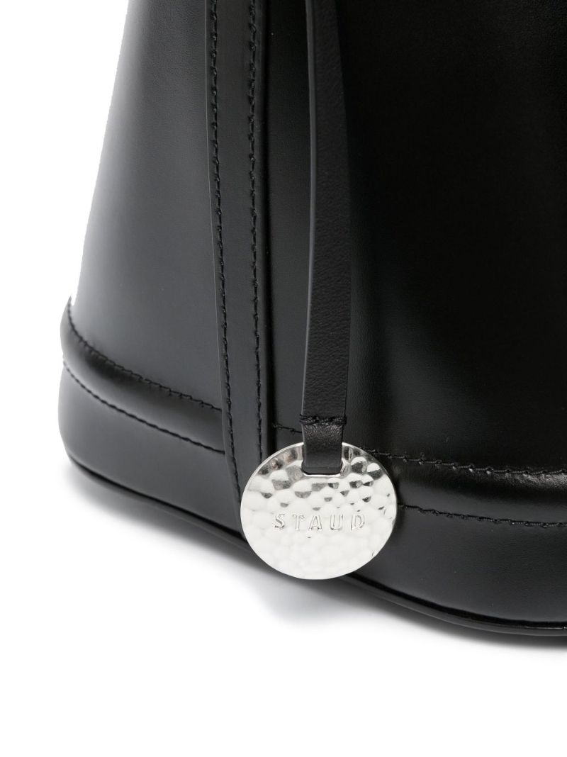 Black Agnes Leather Bucket Bag