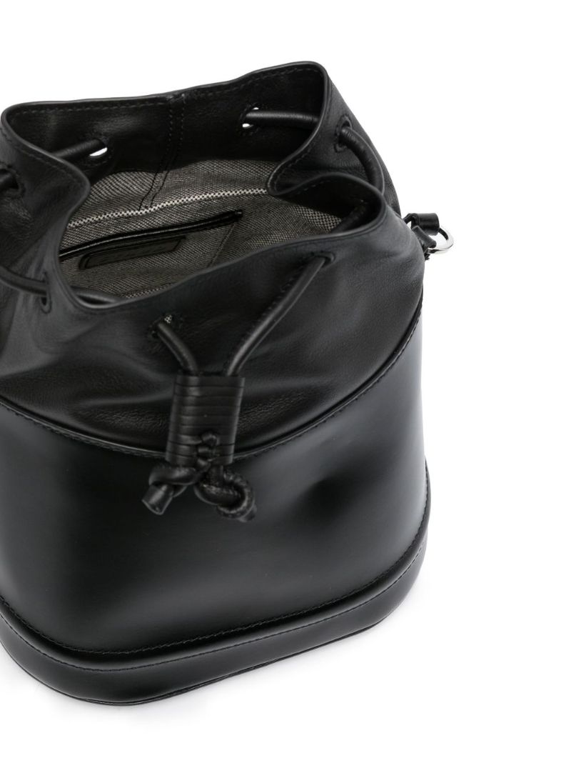 Black Agnes Leather Bucket Bag