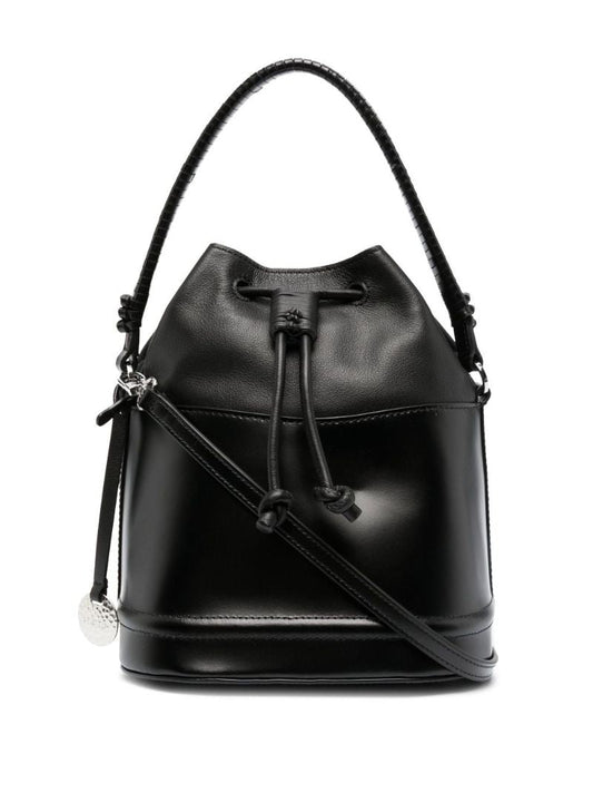 Black Agnes Leather Bucket Bag