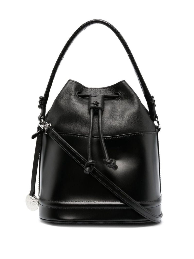 Black Agnes Leather Bucket Bag