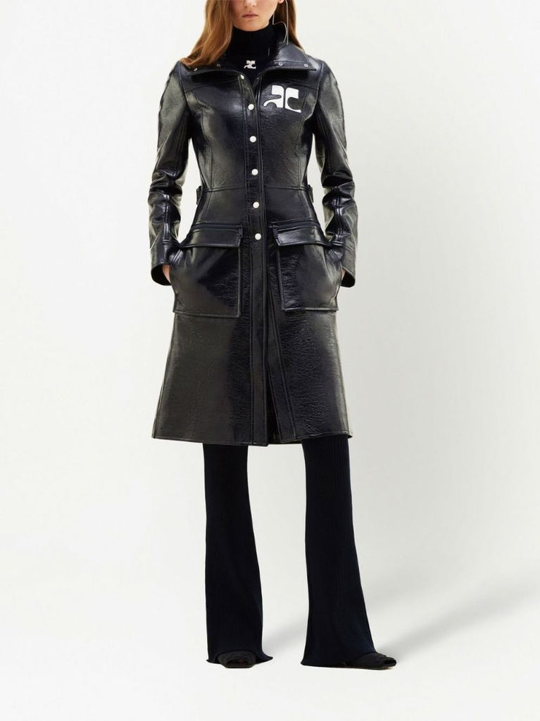 Black Reedition Vinyl Trench Coat