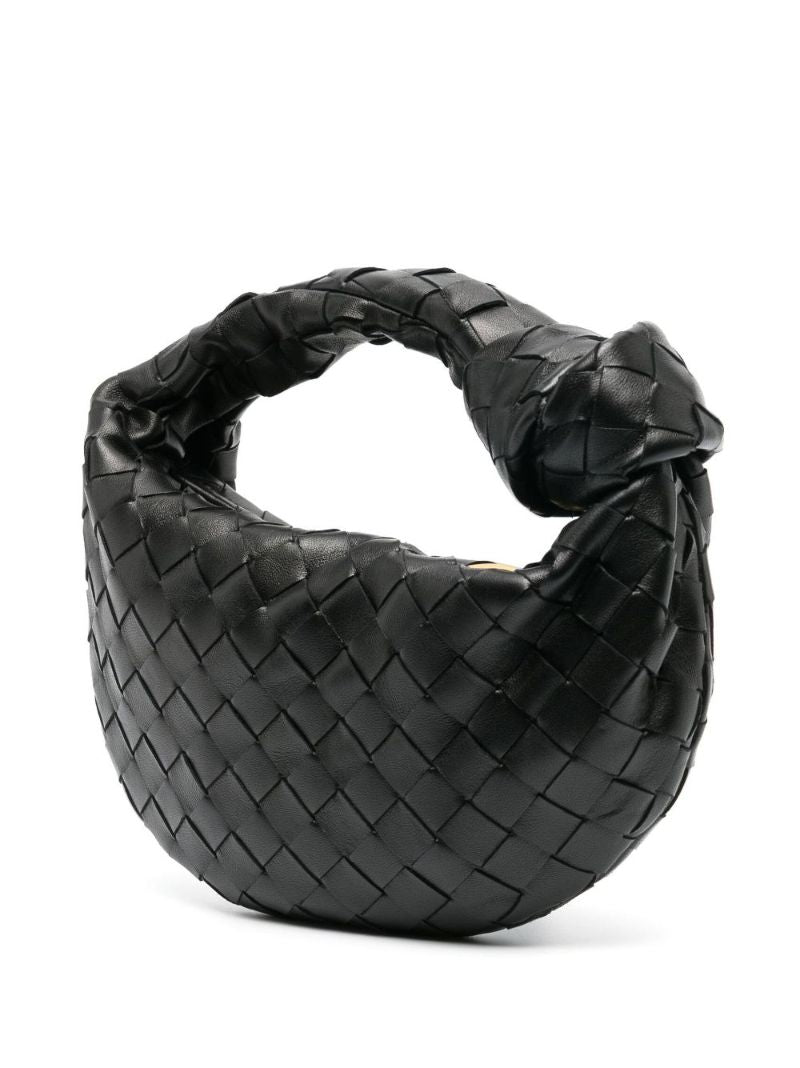 Black Mini Jodie Leather Top Handle Bag