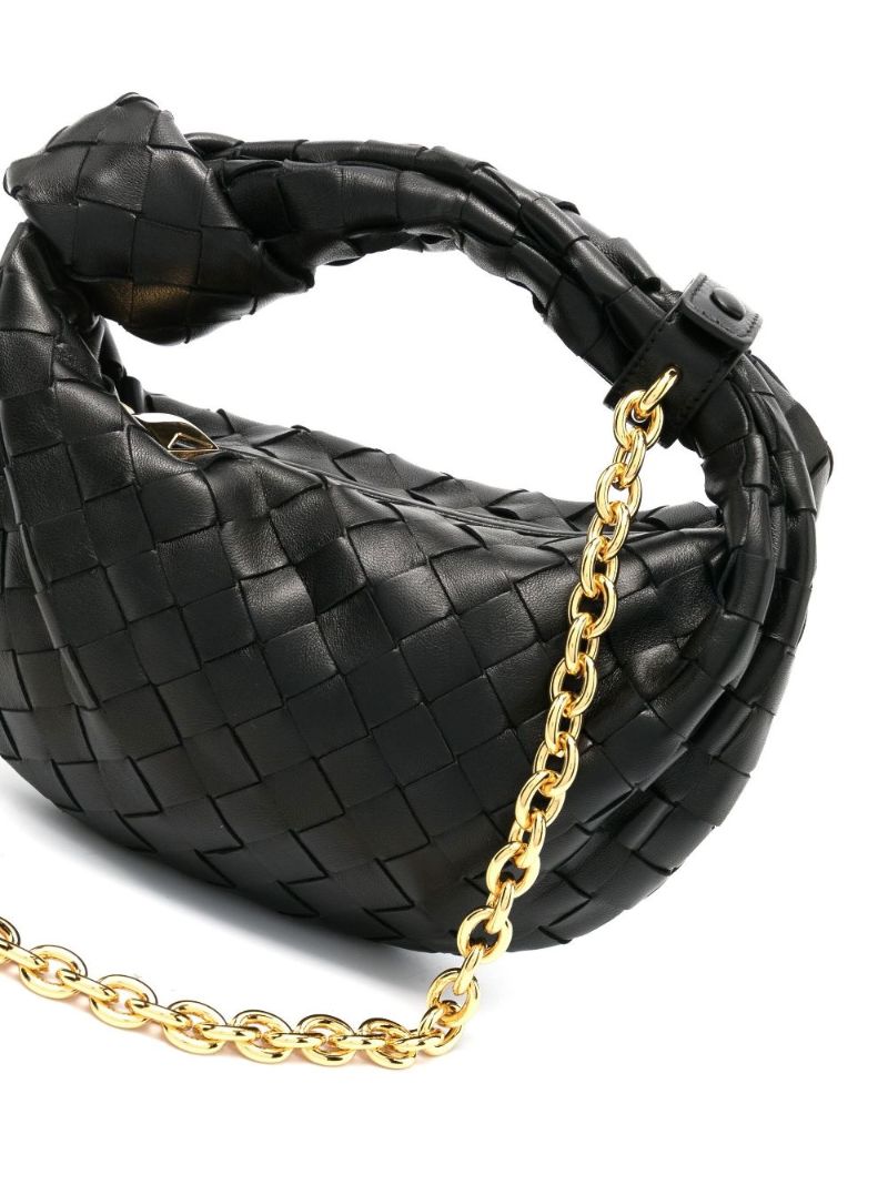 Black Mini Jodie Leather Top Handle Bag
