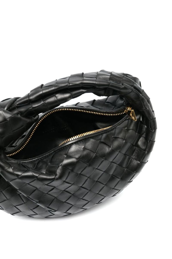 Black Mini Jodie Leather Top Handle Bag