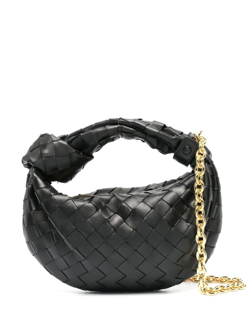 Black Mini Jodie Leather Top Handle Bag