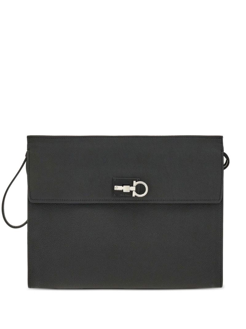 Black Studio Leather Clutch Bag