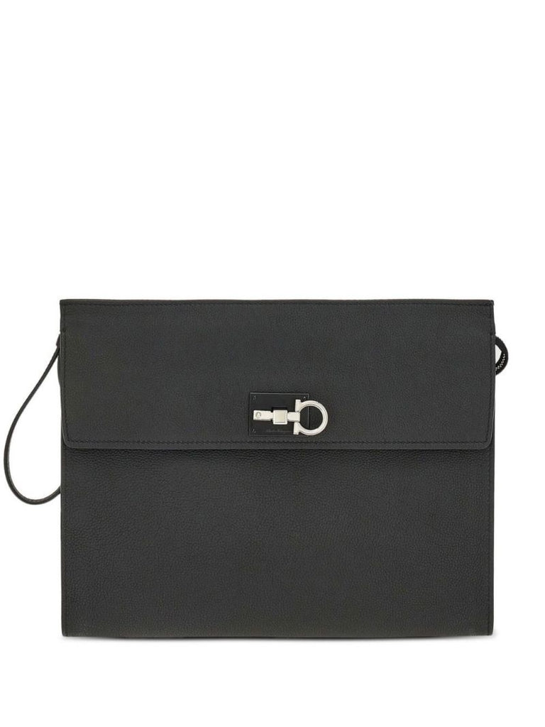 Black Studio Leather Clutch Bag