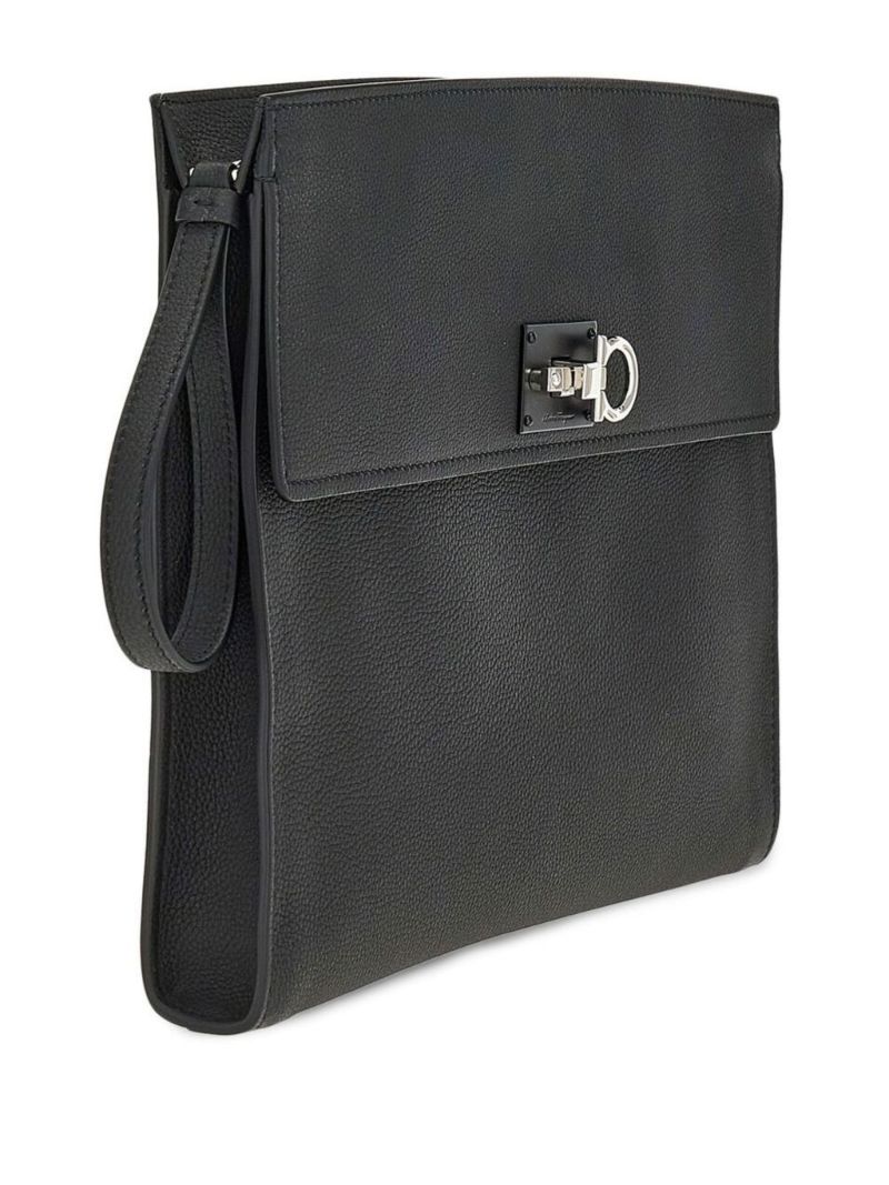 Black Studio Leather Clutch Bag