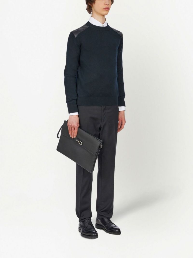 Black Studio Leather Clutch Bag