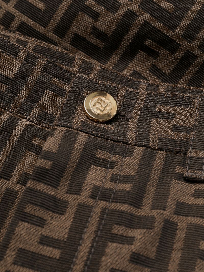 Brown Ff Logo Cropped Trousers