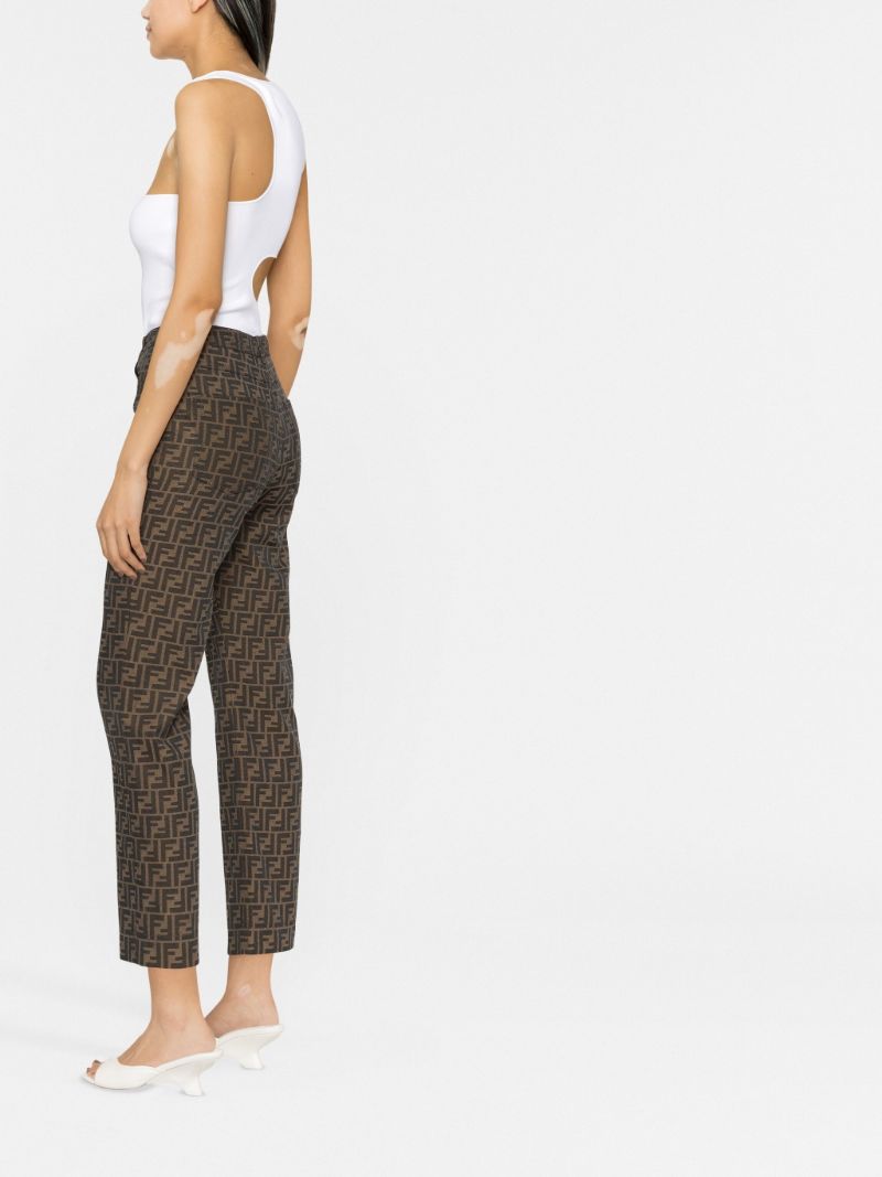 Brown Ff Logo Cropped Trousers