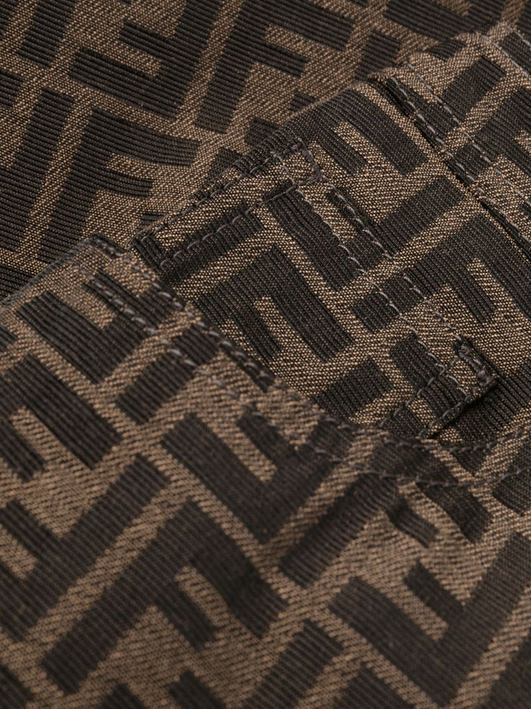 Brown Ff Logo Cropped Trousers