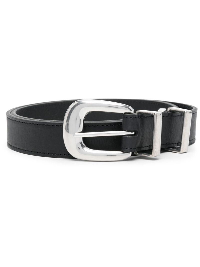 Black Buckle Leather Belt