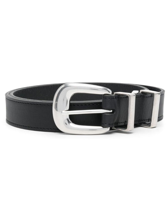 Black Buckle Leather Belt