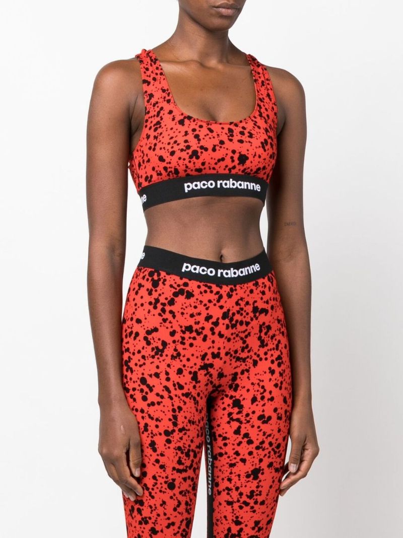 Red Bodyline Printed Sports Bra