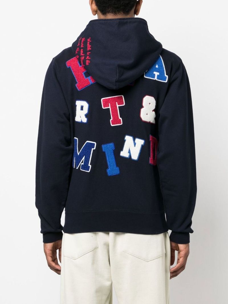Blue Logo AppliquÃ_x0083_Â© Zip Up Hoodie