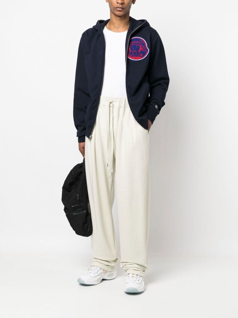 Blue Logo AppliquÃ_x0083_Â© Zip Up Hoodie