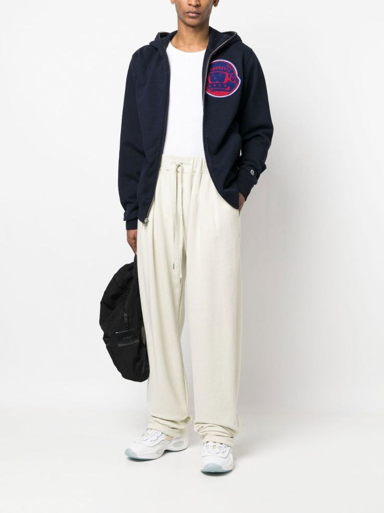 Blue Logo AppliquÃ_x0083_Â© Zip Up Hoodie