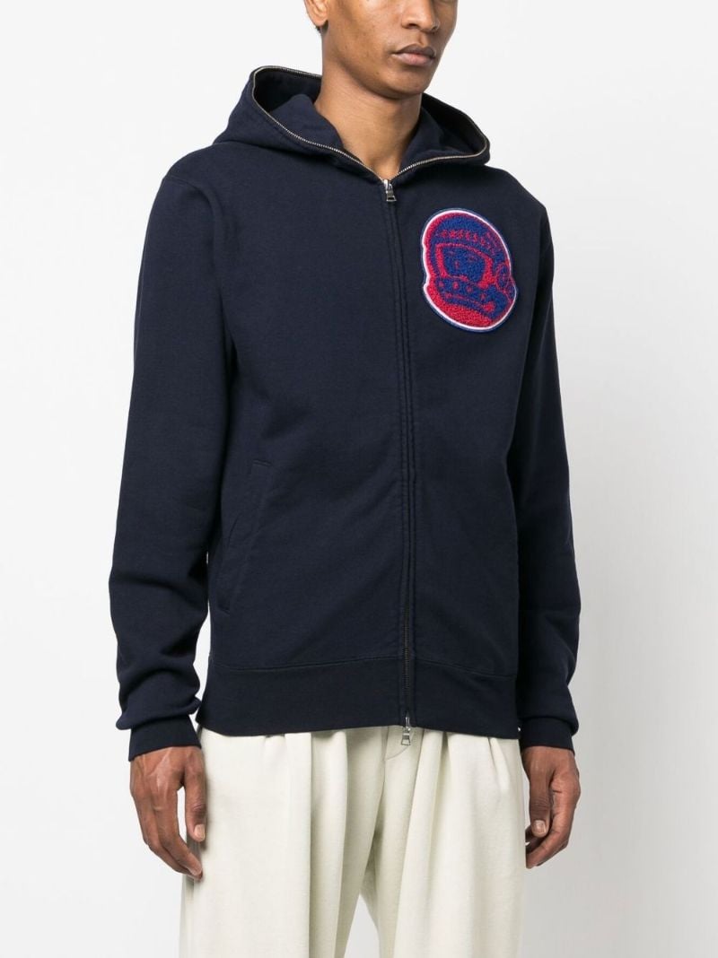 Blue Logo AppliquÃ_x0083_Â© Zip Up Hoodie