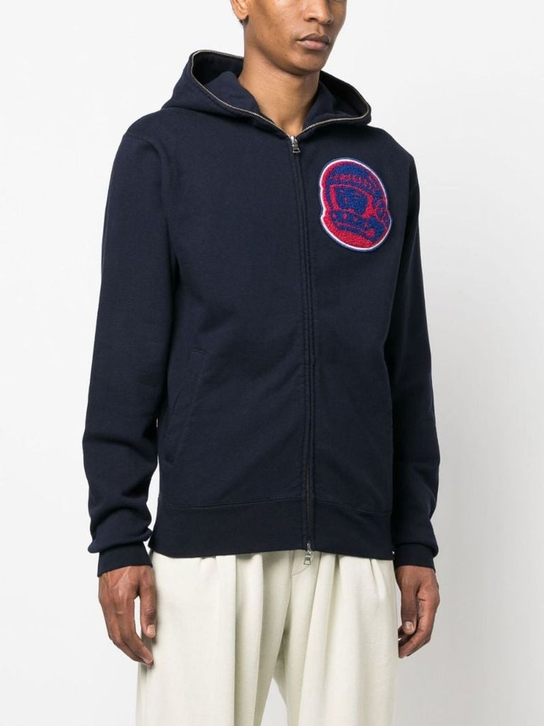 Blue Logo AppliquÃ_x0083_Â© Zip Up Hoodie