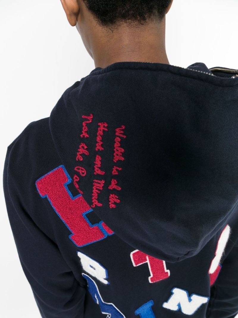 Blue Logo AppliquÃ_x0083_Â© Zip Up Hoodie