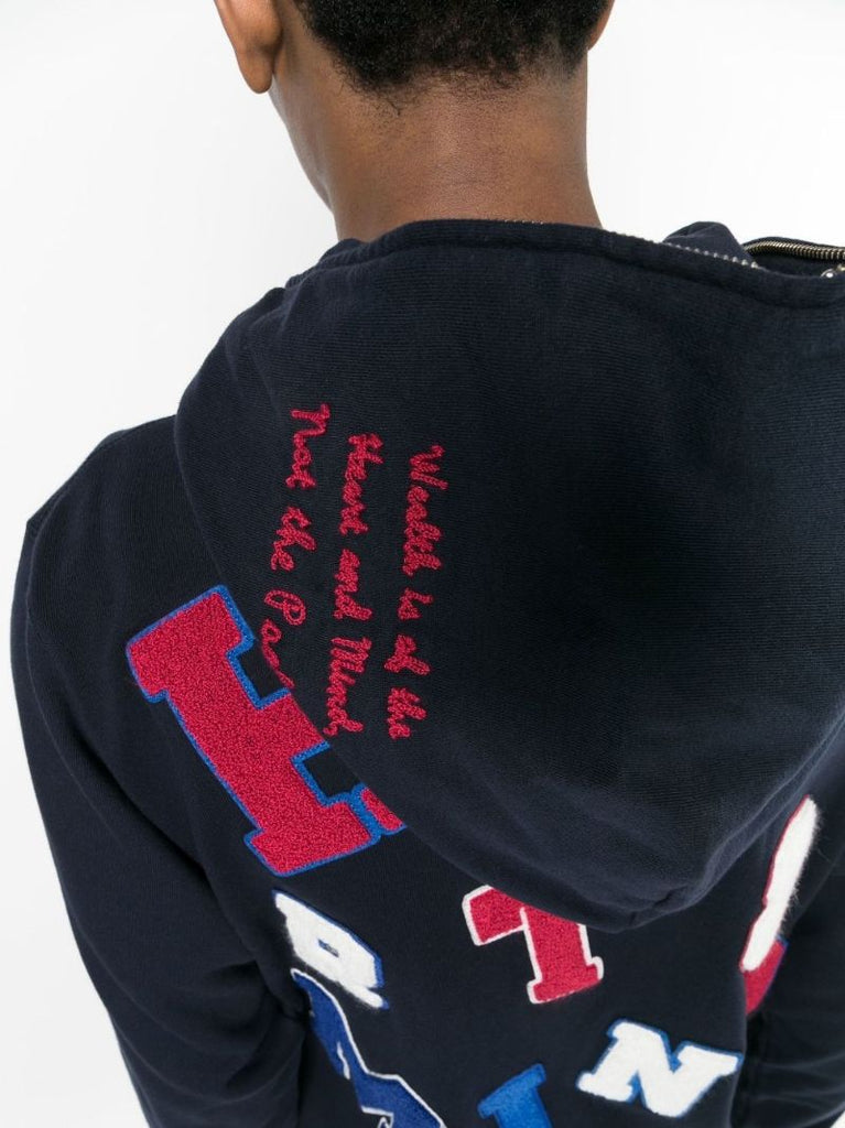 Blue Logo AppliquÃ_x0083_Â© Zip Up Hoodie