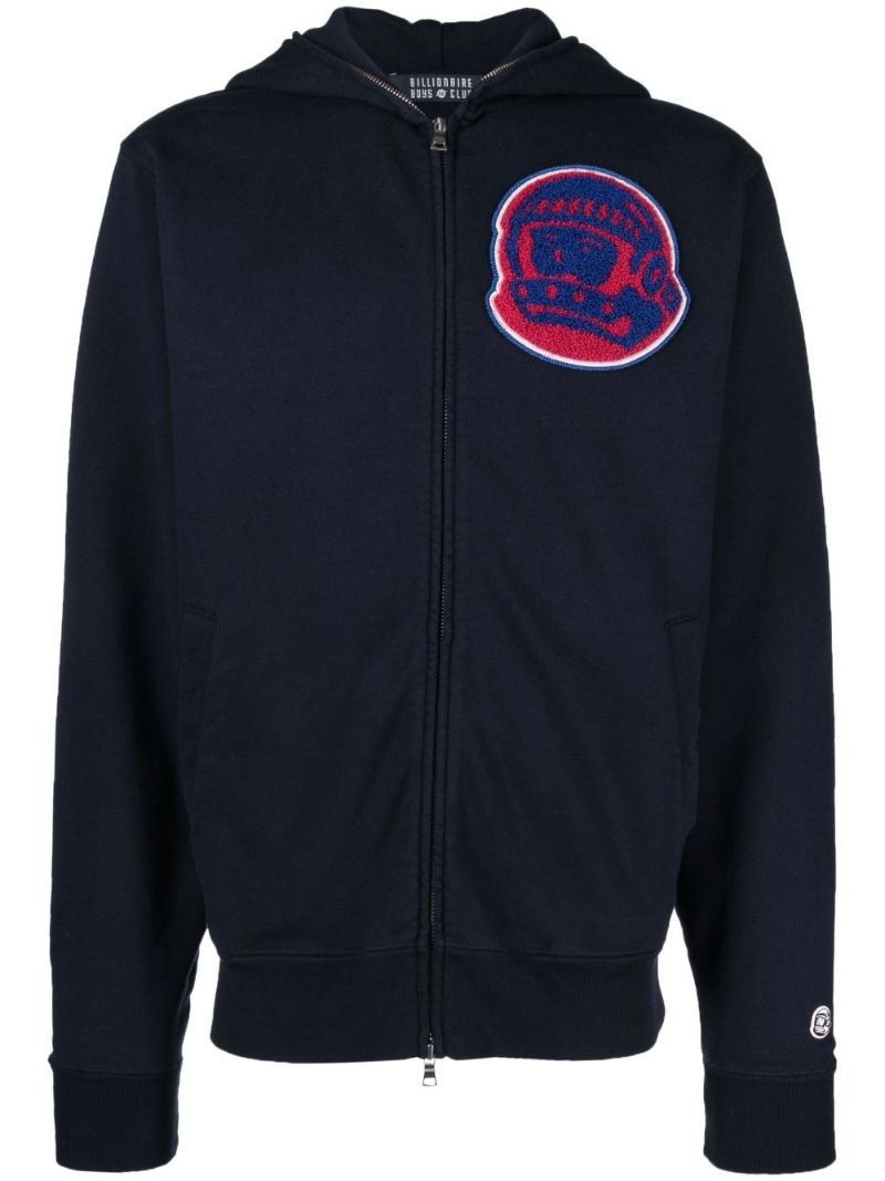 Blue Logo AppliquÃ_x0083_Â© Zip Up Hoodie