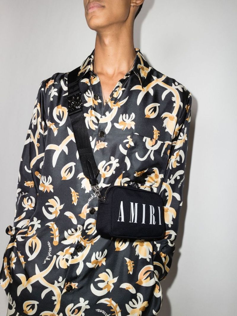 Black Logo Print Camera Bag