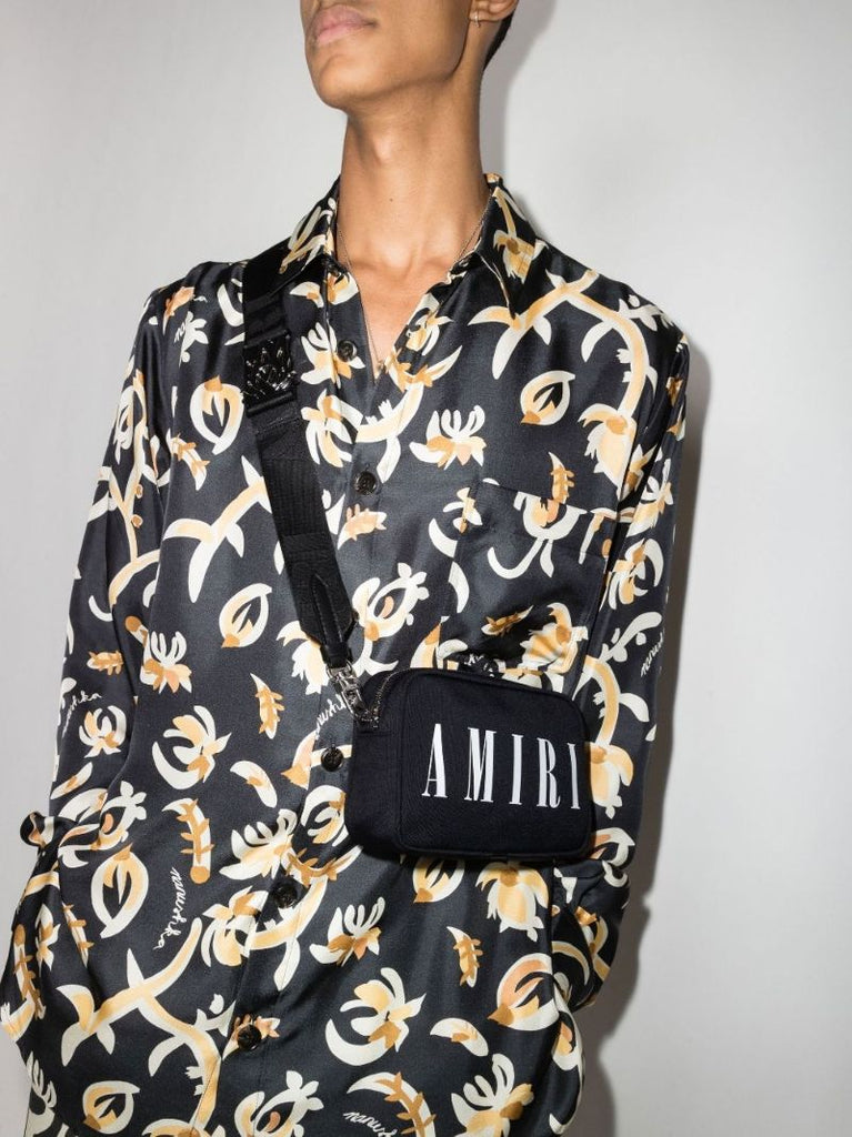 Black Logo Print Camera Bag
