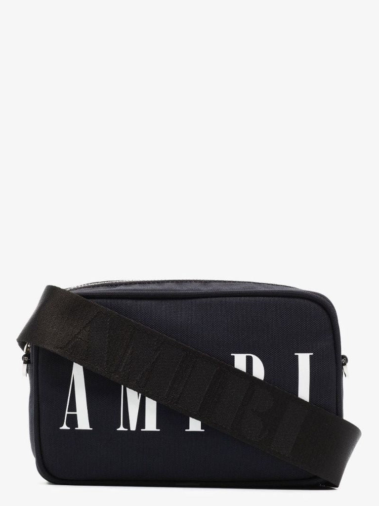 Black Logo Print Camera Bag