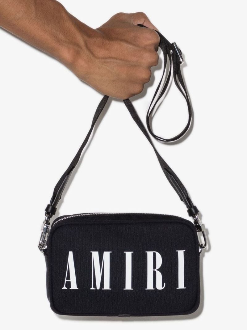 Black Logo Print Camera Bag