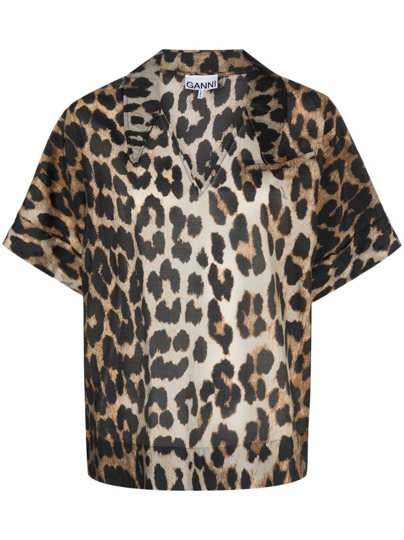 Neutral Leopard Print Top
