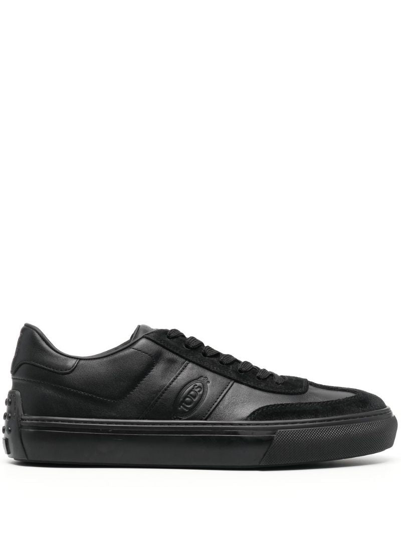 Black Tonal Low-top Leather Sneakers