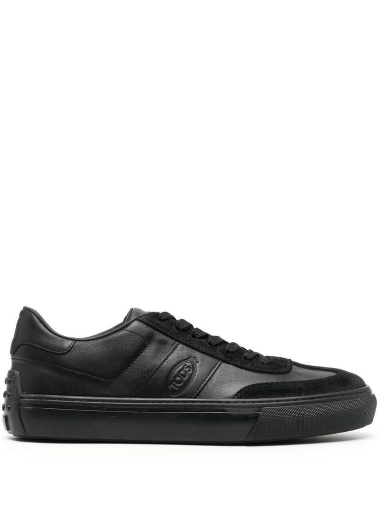 Black Tonal Low-top Leather Sneakers