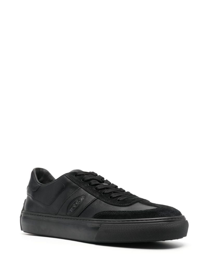 Black Tonal Low-top Leather Sneakers