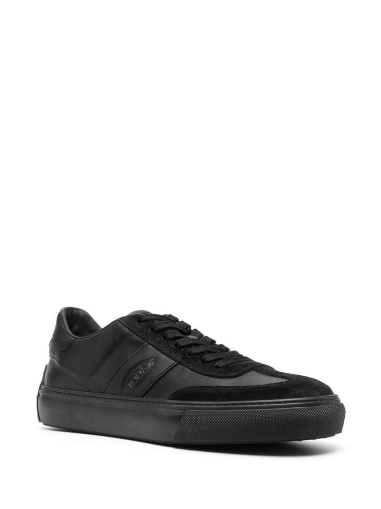 Black Tonal Low-top Leather Sneakers