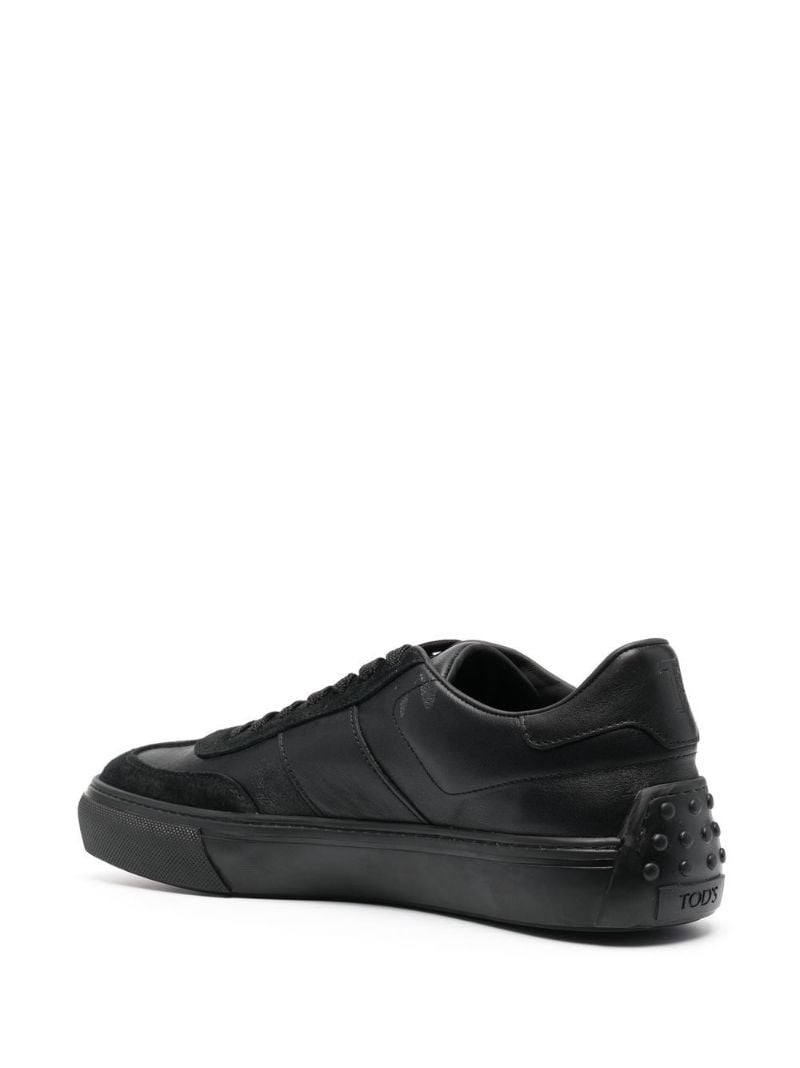 Black Tonal Low-top Leather Sneakers