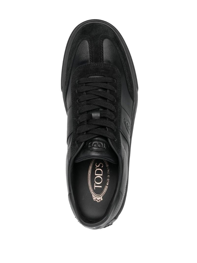 Black Tonal Low-top Leather Sneakers