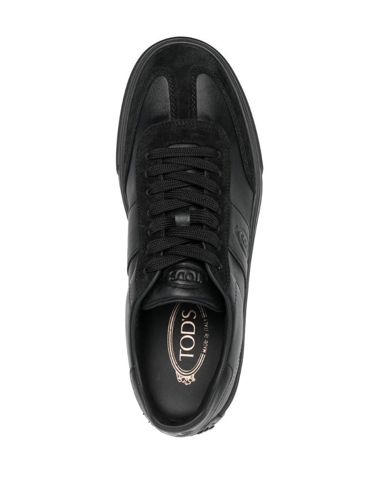 Black Tonal Low-top Leather Sneakers