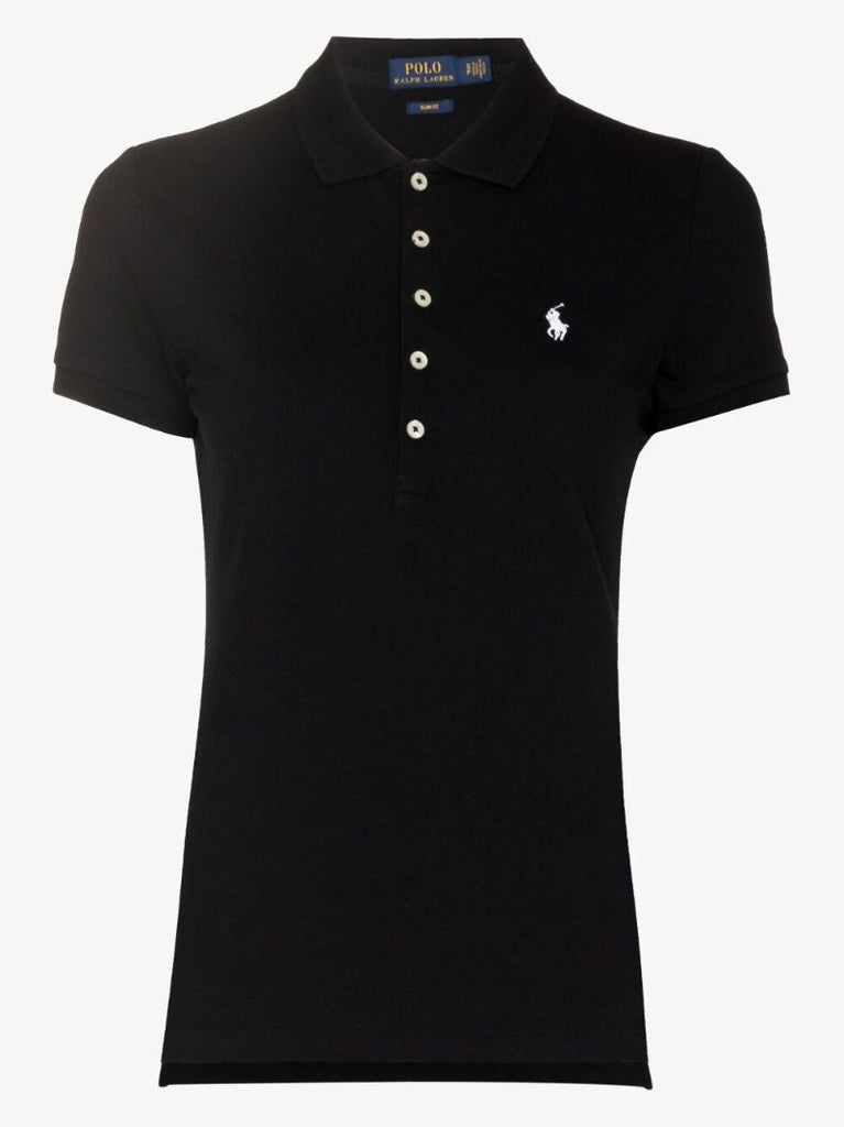 Black Polo Pony Cotton Polo Shirt
