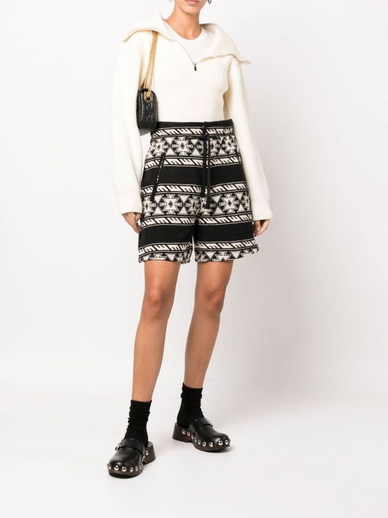 Black Linima Jacquard Shorts