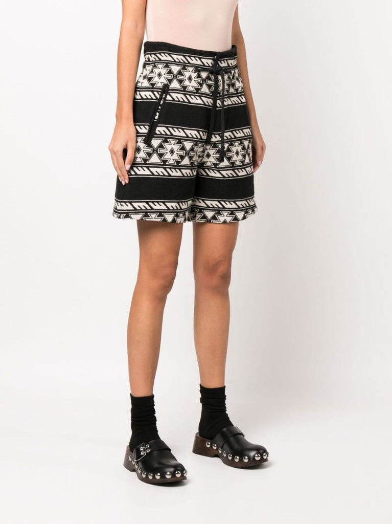 Black Linima Jacquard Shorts