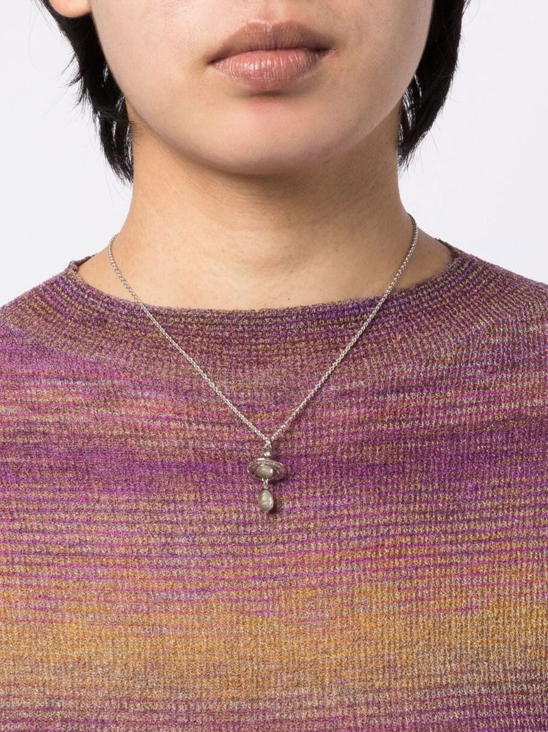 Silver-tone Orb Pendant Necklace